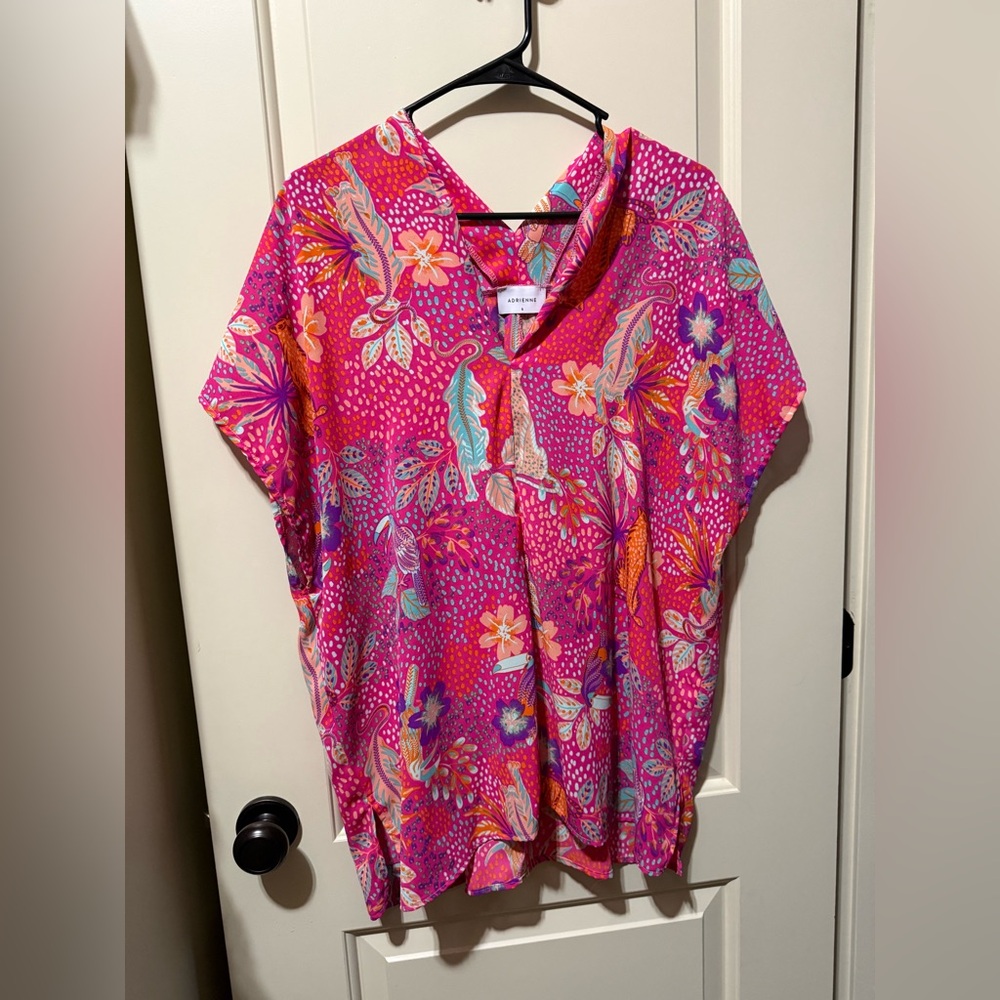Adrienne Vibrant Pink Floral Women's Top